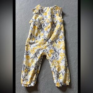 Rachel Zoe Jumpsuit Romper Baby Girl 6-9 Months Yellow White Blue Lightweight